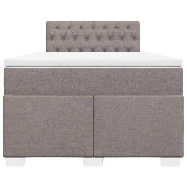 vidaXL Sommier &agrave; lattes de lit avec matelas taupe 120x190 cm tissu