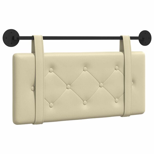 vidaXL T&ecirc;te de lit suspendue Montage mural Cr&egrave;me 90 cm Simili cuir