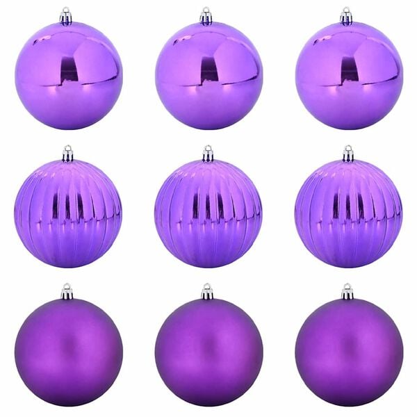 vidaXL Ensemble de Boules de Noël 9 pcs Lilas Plastique