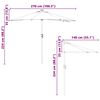vidaXL Parasol de jardin Taupe 294 x 150 x 223 cm Polyester et Acier
