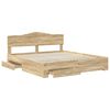 vidaXL Cadre de lit Ch&ecirc;ne Sonoma 200 x 200 cm Bois d'ing&eacute;nierie