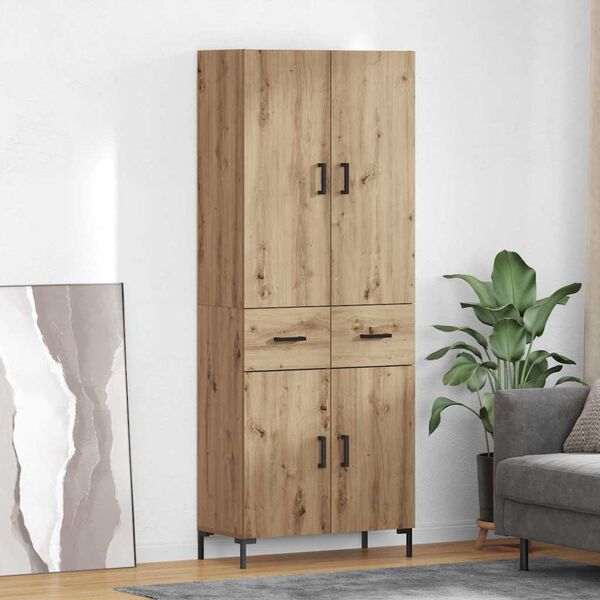 vidaXL Haut Armoire Montage mural Ch&ecirc;ne artisanal 69,5 x 34 x 180 cm
