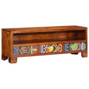 vidaXL Meuble TV multicolore 110x30x40 bois d'acacia massif
