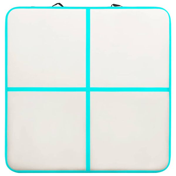 vidaXL Tapis gonflable de gymnastique avec pompe 200x200x10cm PVC Vert