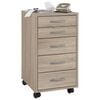 FMD Armoire mobile avec 5 tiroirs Ch&ecirc;ne