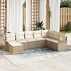 vidaXL Ensemble de canap&eacute; de jardin 8 pcs Beige Poly rotin