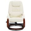 vidaXL Fauteuil de massage avec repose-pied blanc crème similicuir
