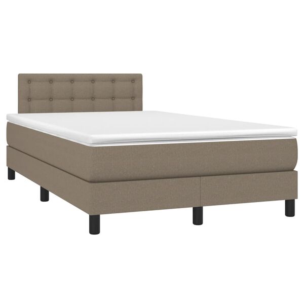 vidaXL Sommier à lattes de lit avec matelas LED Taupe 120x200 cm Tissu