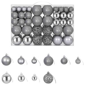 vidaXL Boules de No&euml;l 100 pcs gris 3 / 4 / 6 cm