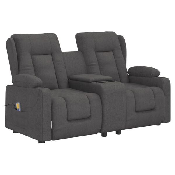 vidaXL Fauteuil de massage inclinable avec porte-gobelets 2 places