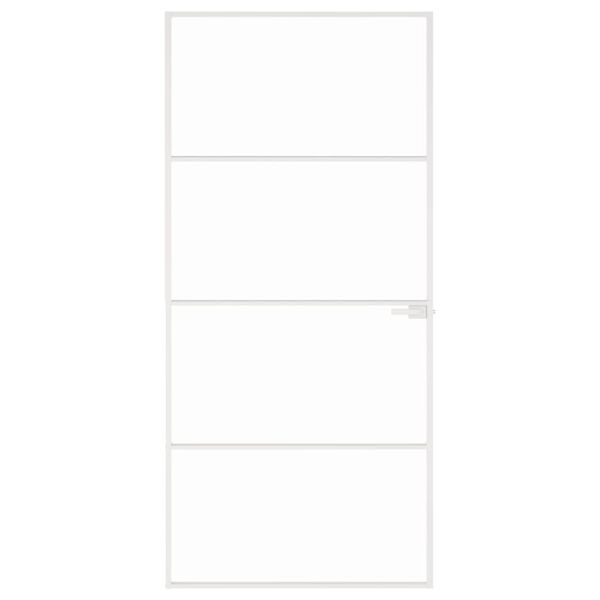 vidaXL Porte d'intérieur Blanc 93x201,5 cm Trempé verre aluminium fin