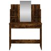 vidaXL Coiffeuse avec miroir chêne fumé 96x39x142 cm