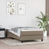 vidaXL Sommier &agrave; lattes de lit avec matelas Taupe 90x200 cm Tissu