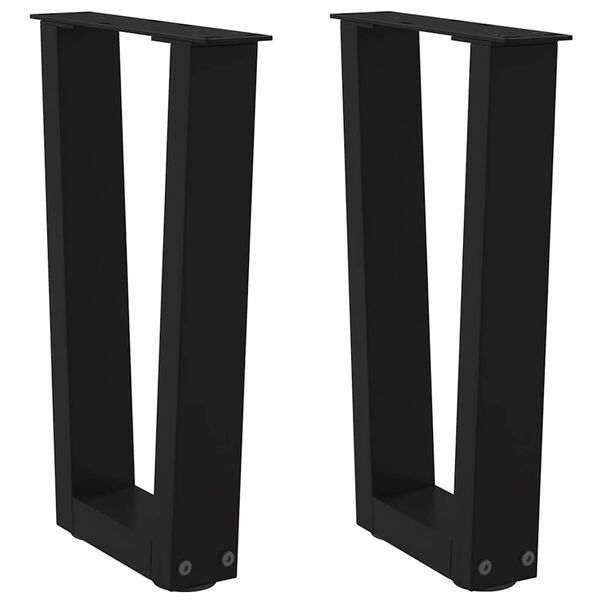 vidaXL Pieds de table basse en forme de V 2 pièces Noir 28 x (42-43,3) cm Acier