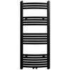 vidaXL S&egrave;che-serviettes eau chaude &agrave; rails incurv&eacute;s noir 500 x 1160 mm