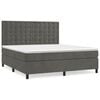 vidaXL Sommier &agrave; lattes de lit et matelas Gris fonc&eacute; 180x200cm Velours