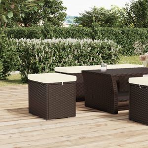 vidaXL Pouf avec coussin marron 40x30x40 cm r&eacute;sine tress&eacute;e