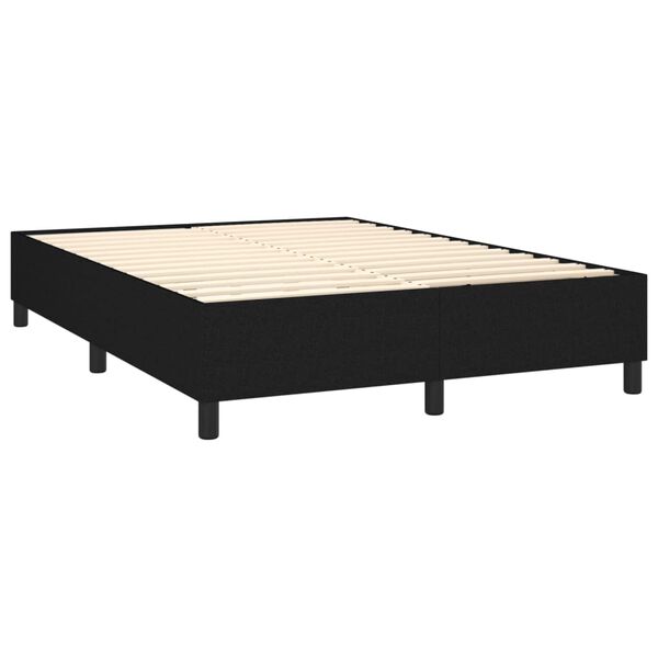 vidaXL Sommier &agrave; lattes de lit avec matelas Noir 140x190 cm Tissu