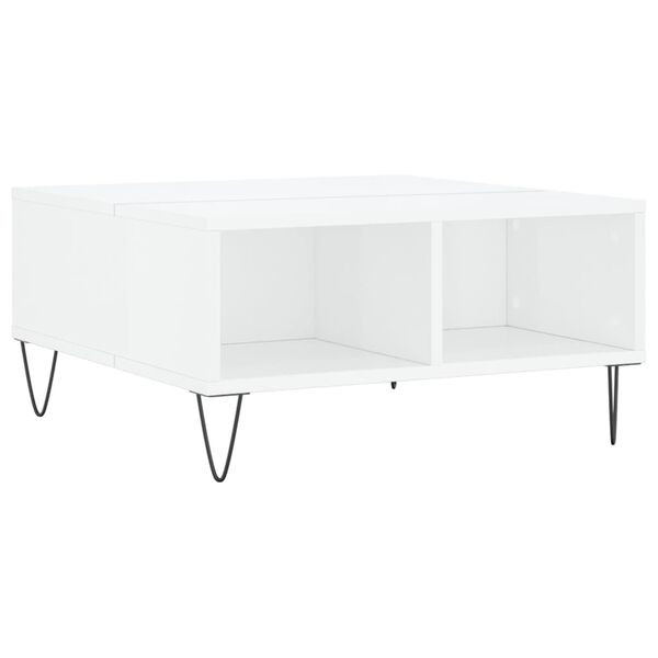 vidaXL Table basse blanc brillant 60x60x30 cm bois d'ing&eacute;nierie