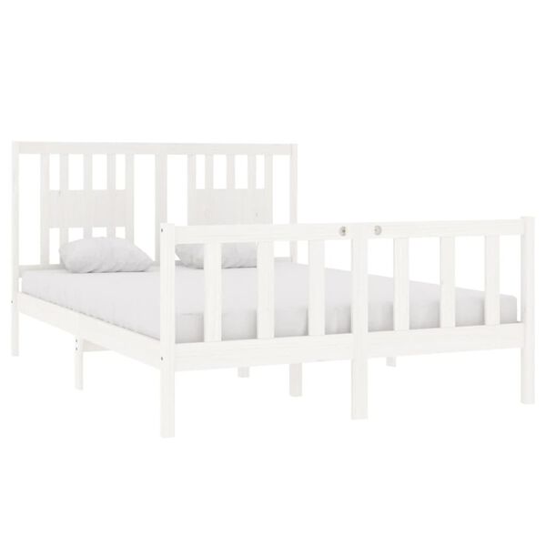 vidaXL Cadre de lit sans matelas blanc 140x190 cm bois massif