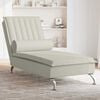 vidaXL Chaise longue de massage avec traversin crème velours