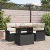 vidaXL Ensemble de canap&eacute; de jardin 5 pcs Noir Poly rotin