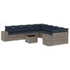 vidaXL Ensemble de canap&eacute; de jardin 11 pcs avec coussins gris r&eacute;sine tress&eacute;e