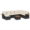 vidaXL Salon de jardin 9 pcs avec coussins noir r&eacute;sine tress&eacute;e