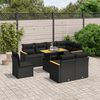vidaXL Salon de jardin 9 pcs avec coussins noir r&eacute;sine tress&eacute;e