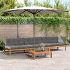 vidaXL Salon palette de jardin avec coussins 4pcs bois d'acacia massif