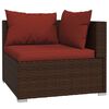 vidaXL Salon de jardin avec coussins 8 pcs marron r&eacute;sine tress&eacute;e