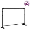 vidaXL Supports de toile de fond 2 pcs noir 305x243 cm acier