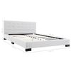 vidaXL Lit avec matelas Blanc Similicuir 140x200 cm