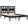 vidaXL Cadre de lit sans matelas noir bois massif 140x190 cm