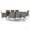 vidaXL Ensemble &agrave; manger de jardin et coussins 9 pcs Gris et noir