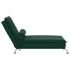 vidaXL Chaise longue de massage avec traversin vert fonc&eacute; velours