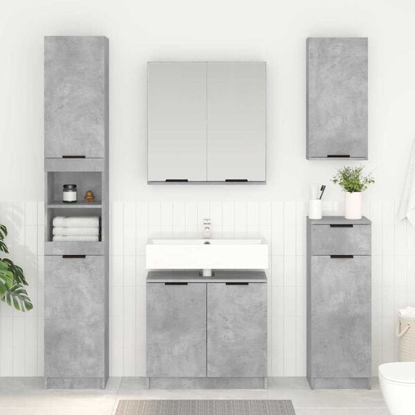 vidaXL Cabinet de salle de bain Gris b&eacute;ton 64,5 x 33,5 x 59 cm