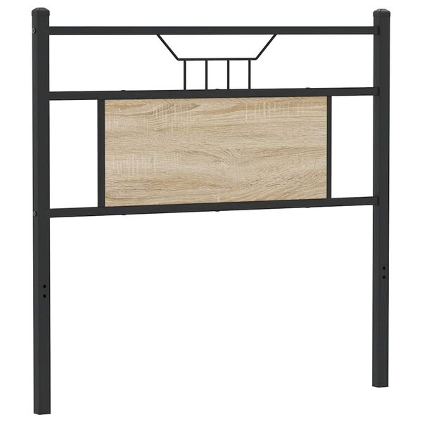 vidaXL T&ecirc;te de lit ch&ecirc;ne sonoma 75 cm bois d'ing&eacute;nierie et acier