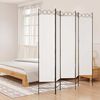 vidaXL Cloison de s&eacute;paration 5 panneaux Blanc 200x200 cm Tissu