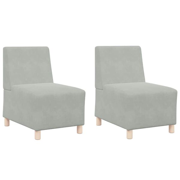 vidaXL Unité de Sofa Modulaire Sans Accoudoirs 2 pcs Gris clair