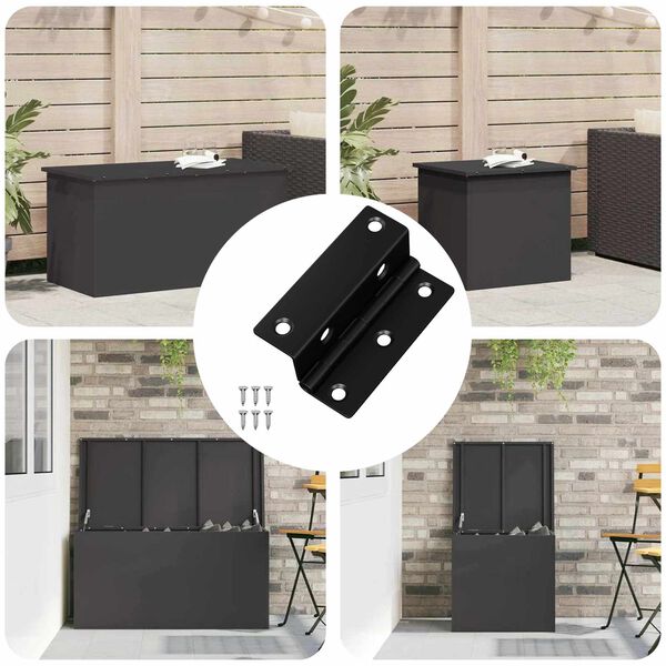 vidaXL Charni&egrave;re 12 pcs Noir 38 x 17 x 60 mm Fer