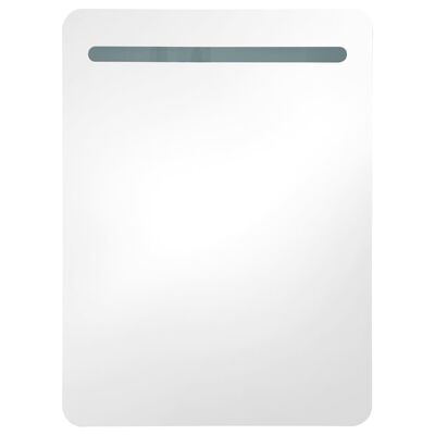 vidaXL Armoire de salle de bain à miroir LED Blanc brillant 60x11x80cm
