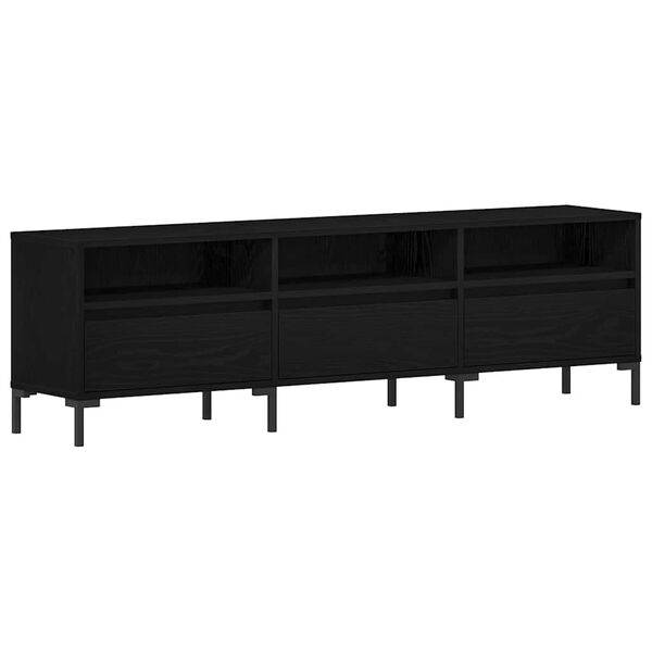 vidaXL Meuble TV Chêne noir 150 x 30 x 44,5 cm Bois d'ingénierie