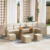 vidaXL Ensemble de canap&eacute; de jardin 10 pcs Beige Poly rotin