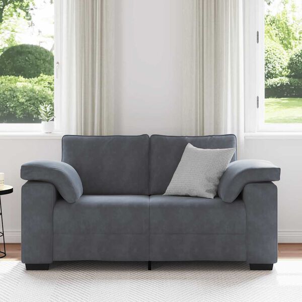 vidaXL Canap&eacute; causeuse gris fonc&eacute; 160x77x82 cm velours