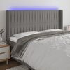 vidaXL T&ecirc;te de lit &agrave; LED Gris fonc&eacute; 163x16x118/128 cm Tissu