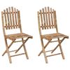 vidaXL Chaises pliables de jardin lot de 2 avec coussins Bambou