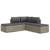vidaXL Salon de jardin 5 pcs avec coussins Gris R&eacute;sine tress&eacute;e