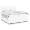 vidaXL Sommier &agrave; lattes de lit avec matelas Blanc 200x200cm Similicuir