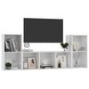 vidaXL Ensemble de meubles TV 3 pcs Blanc brillant Bois d'ing&eacute;nierie